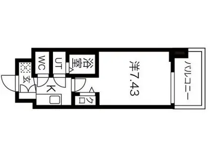 ロイス茨木奈良町(1K/7階)の間取り写真