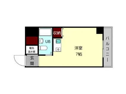 トータスビル(ワンルーム/6階)の間取り写真