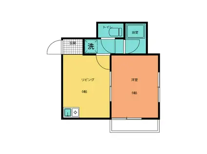 ニューシティTAKAHASHI C棟(1DK/4階)の間取り写真