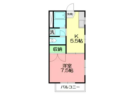 シオン藤沢A(1K/1階)の間取り写真