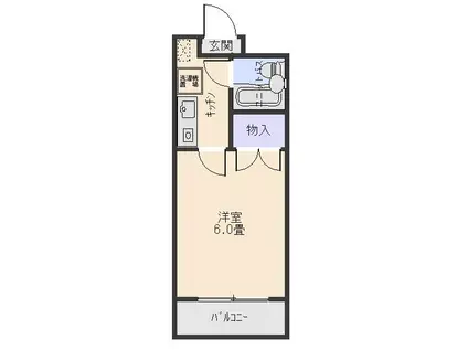 アーバンテラス熊谷(1K/3階)の間取り写真