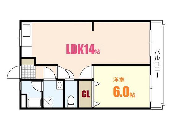 溝田ビルII(1LDK/2階)の間取り写真