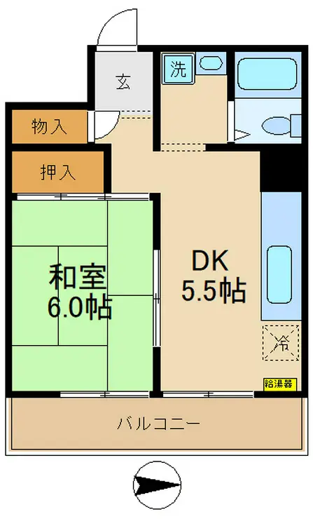 常盤平コーポ 3階階 間取り