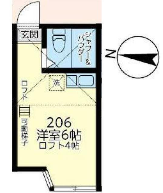 ユナイト浅田サンパウロ(ワンルーム/2階)の間取り写真