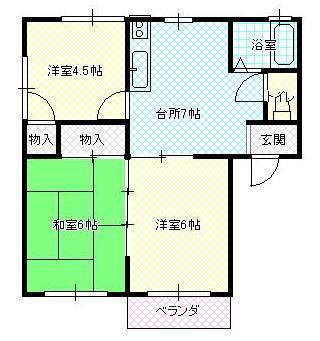 ダイヤモンドメゾン上町(3DK/1階)の間取り写真