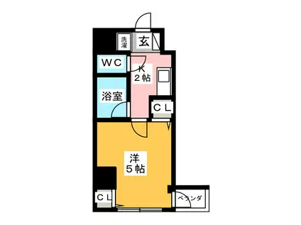 カリンパレス(1K/8階)の間取り写真