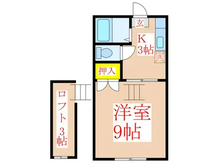 リバーサイドハイツ(1K/1階)の間取り写真