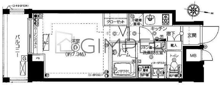 ZOOM西新宿 5階階 間取り