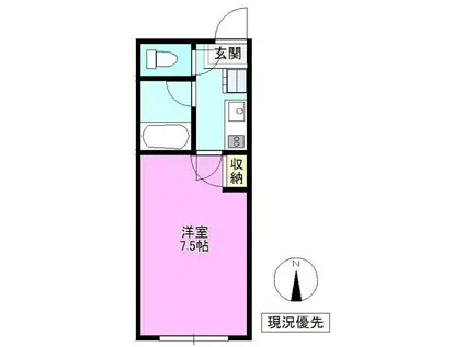 コーポ泉平(1K/2階)の間取り写真