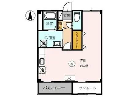 メゾン ルミナス(ワンルーム/2階)の間取り写真