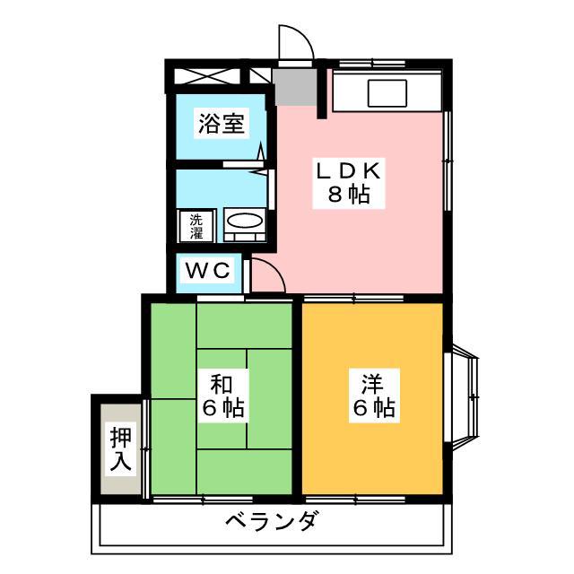 メゾンアロニア(2LDK/1階)の間取り写真