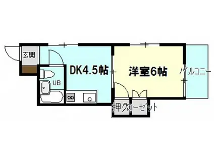 第二沖田ビル(1DK/4階)の間取り写真