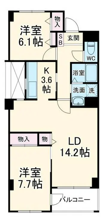 パティオス9番街 4階階 間取り