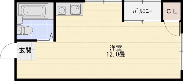 ハイツエイト(ワンルーム/3階)の間取り写真