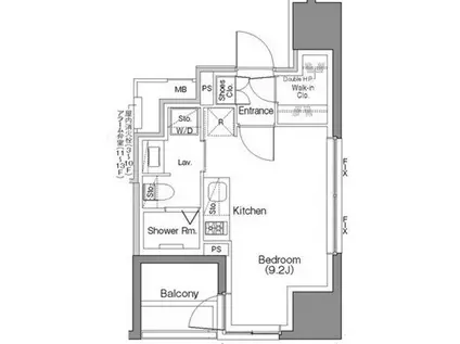 ザ・パークハビオSOHO大手町(ワンルーム/5階)の間取り写真