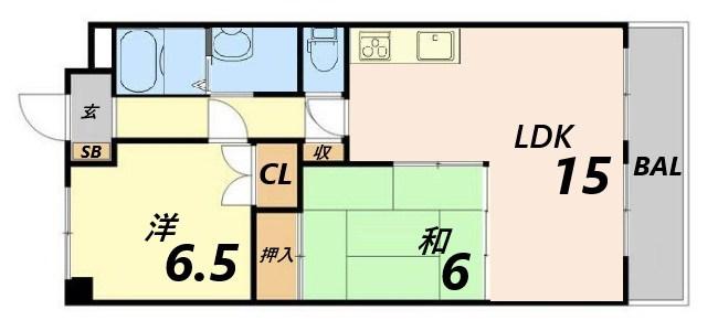 ヴィラ・プリマベーラ(2LDK/1階)の間取り写真