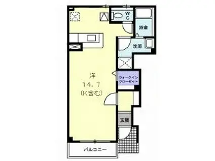 サンセレノ(ワンルーム/1階)の間取り写真
