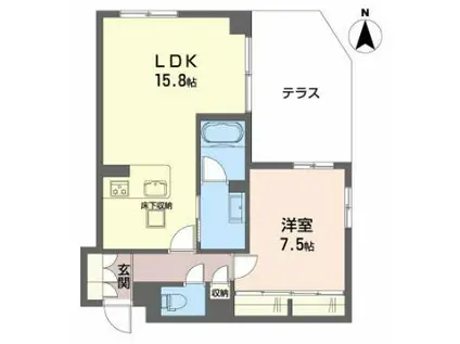 グランメゾン神戸中山手(1LDK/1階)の間取り写真