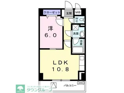 ベルフィオーレ千代田(1LDK/6階)の間取り写真