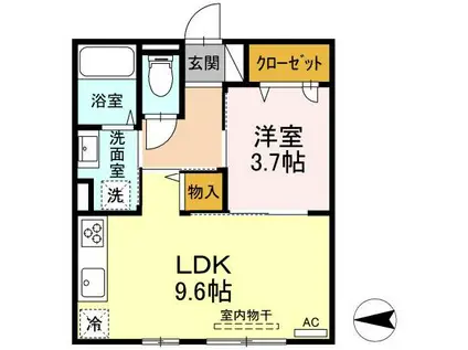 ORION A(1LDK/2階)の間取り写真