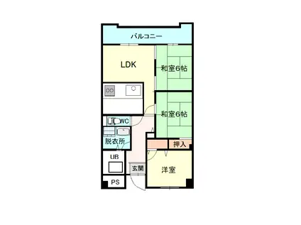 リバーサイド藤井寺(3LDK/4階)の間取り写真