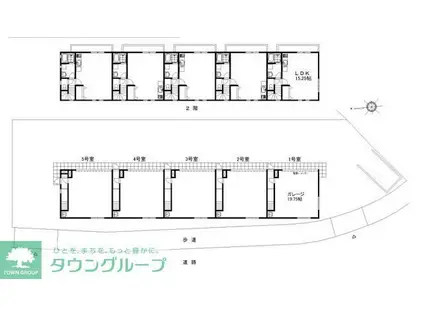 ガレント府中四谷(ワンルーム/2階)の間取り写真