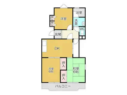 ベルハイムOKADA(3DK/1階)の間取り写真