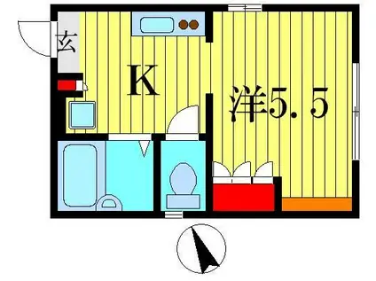 アーク・K(1K/2階)の間取り写真