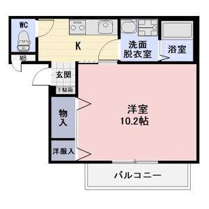SURPLUS 葵(1K/1階)の間取り写真