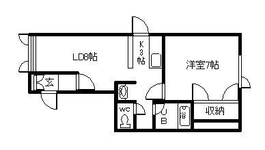 CUBILL(1LDK/1階)の間取り写真
