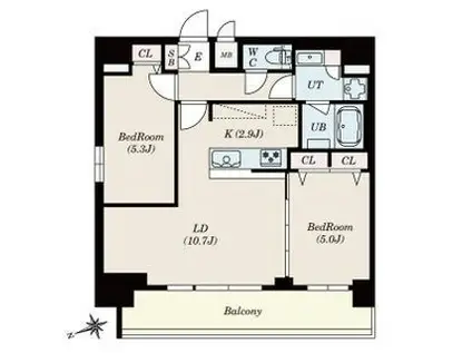 S-RESIDENCE四日市安島ALOGGIO12月契約限定キャンペ(2LDK/13階)の間取り写真