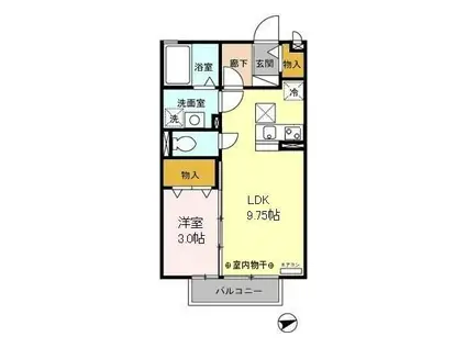 ヴェルデ壱町田(1LDK/1階)の間取り写真