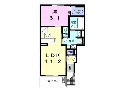 プラスターラー.エス 弐番館(1LDK/1階)の間取り写真