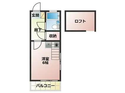 コーポアメニティII(1K/2階)の間取り写真
