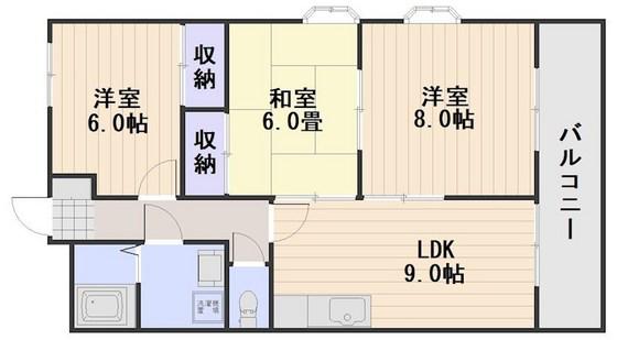 プレジデントパレス(3LDK/2階)の間取り写真
