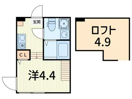 ハーモニーテラス鎌倉III(ワンルーム/2階)の間取り写真