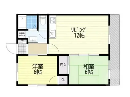 丸栄ライオンズマンション B棟(2LDK/2階)の間取り写真