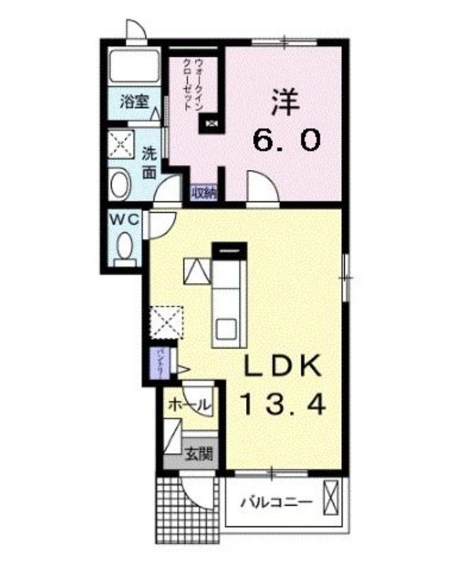 I・SANCTUARY I(1LDK/1階)の間取り写真