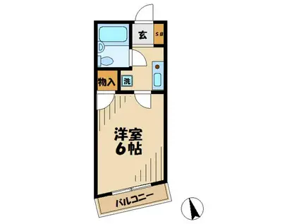 第6メゾン中澤(1K/4階)の間取り写真