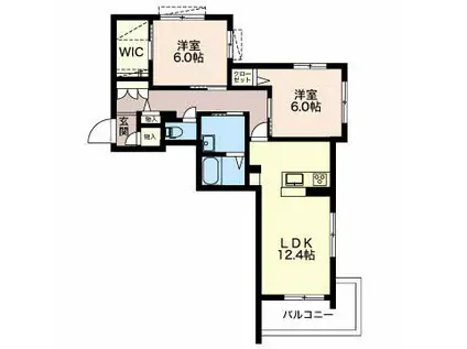 リオリエント岐南(2LDK/2階)の間取り写真