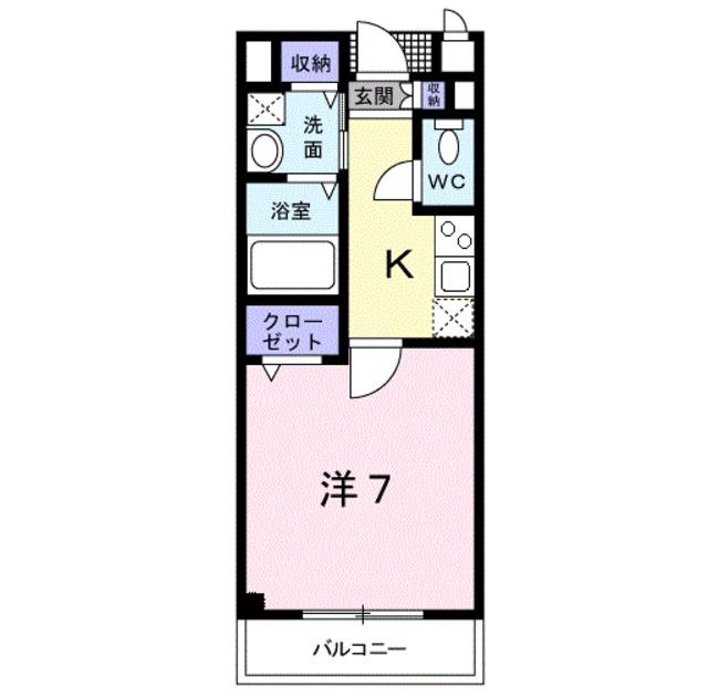 タカンド(1K/2階)の間取り写真