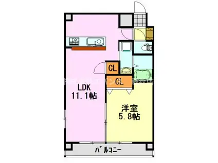 東ビル(1LDK/3階)の間取り写真