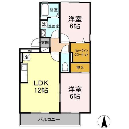 マーサ・リヴェール 2(2LDK/3階)の間取り写真