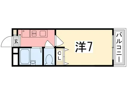 雅ガーデンハイツN棟(1K/2階)の間取り写真