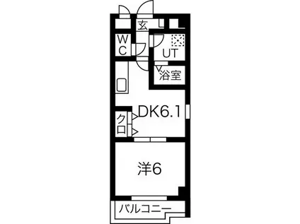 サンリット中郷(1DK/3階)の間取り写真