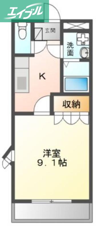 リバティー(1K/1階)の間取り写真