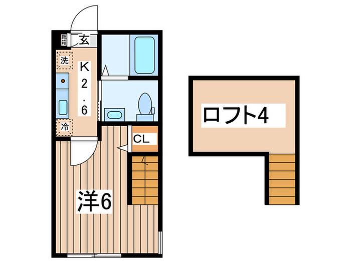 リベルテ相模原(1K/1階)の間取り写真