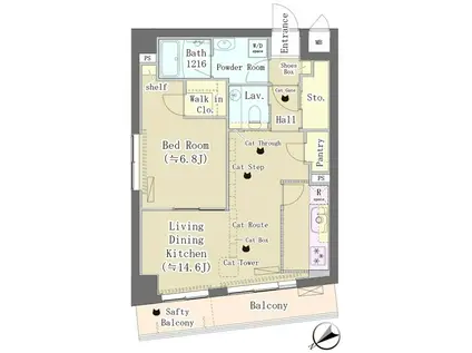 MAISON DE TAKAYA(1LDK/4階)の間取り写真