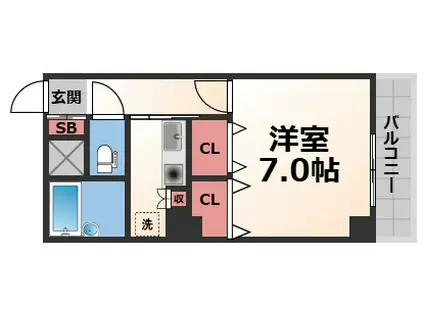 ザ・タワーハウス・ワン(1K/2階)の間取り写真