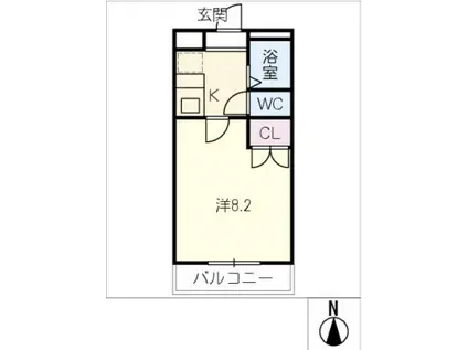 レトワール(1K/2階)の間取り写真